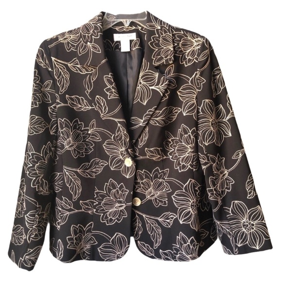 Judith Hart Collection Brown Floral Jacket Sz 12 - Picture 1 of 9